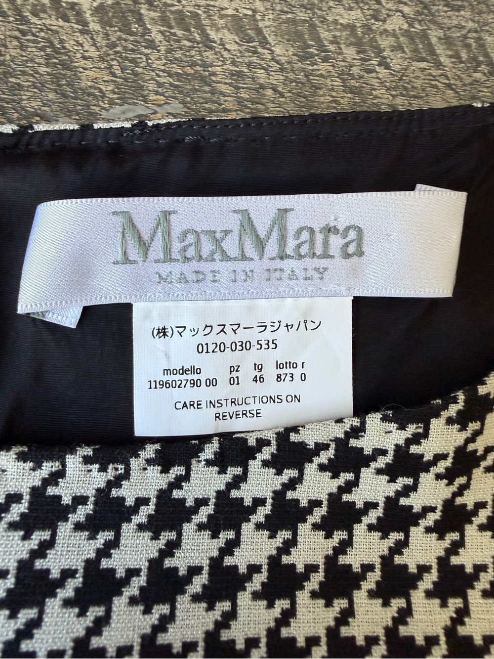 MaxMara Wool Blend Houndstooth Top - Picture 6 of 6